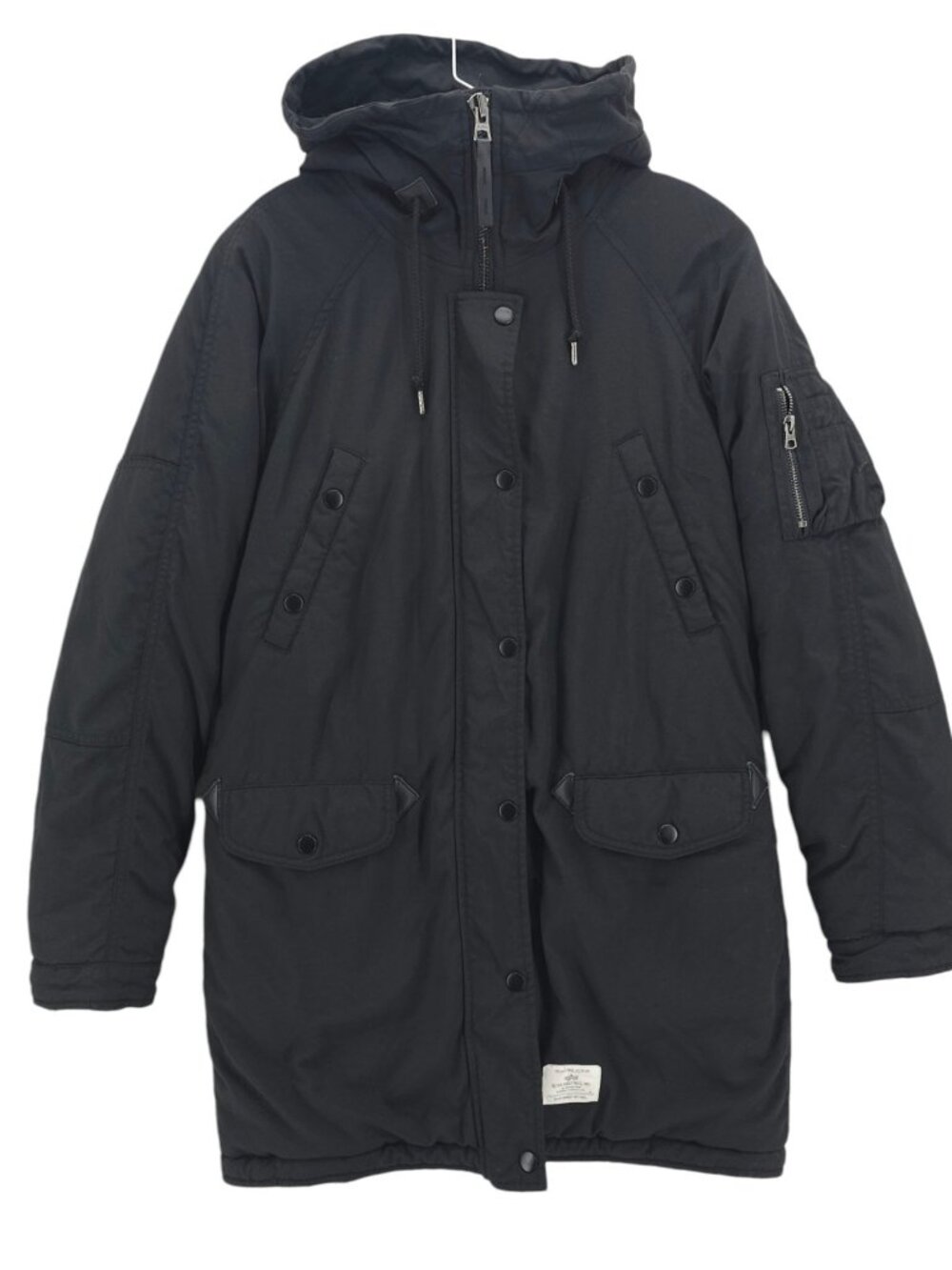 ALPHA INDUSTRIES Women's Black Hooded Parka Jacket Insulated Size SMALL